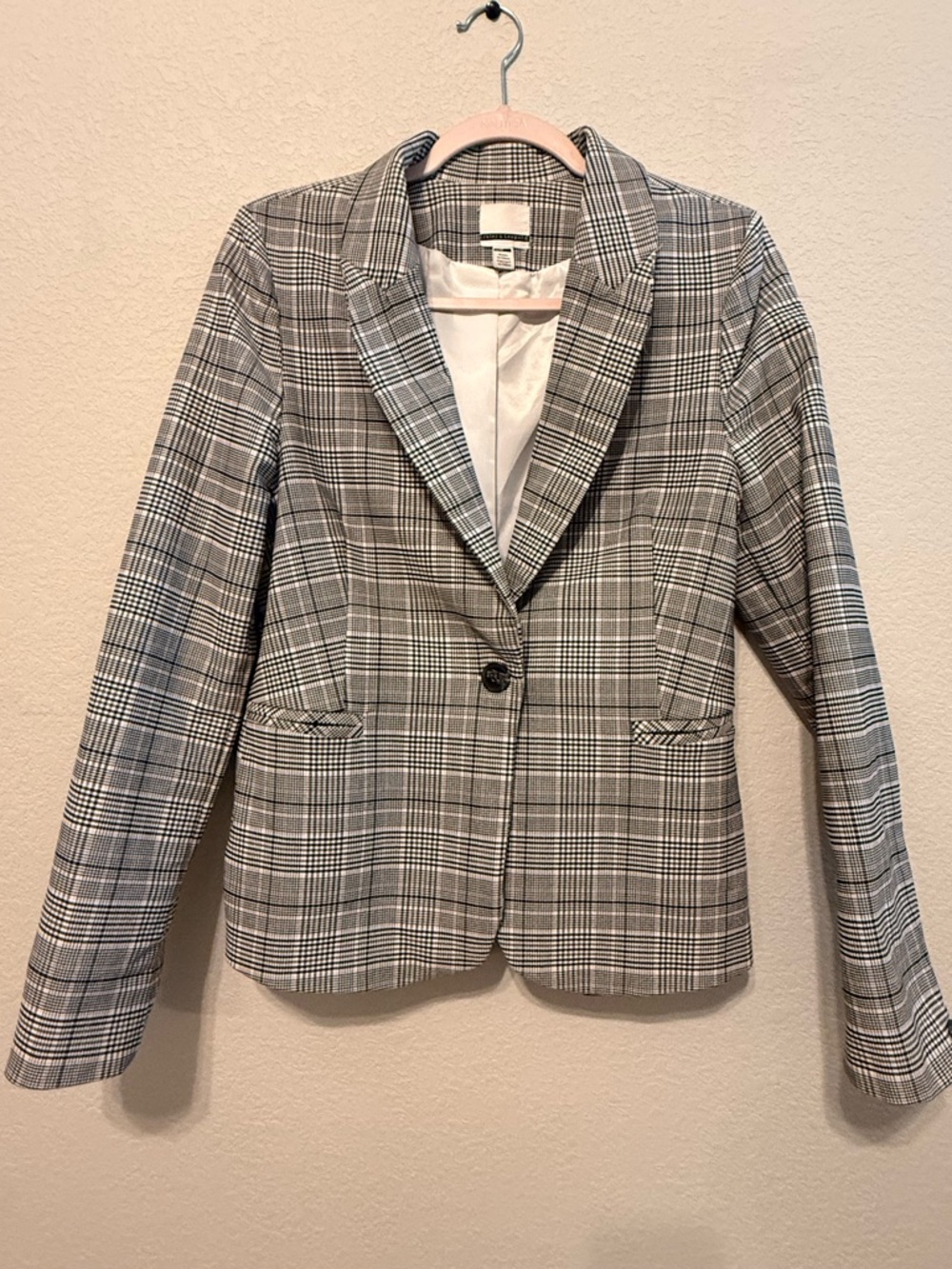 Jules & Leopold Gray Plaid Single-Button Blazer